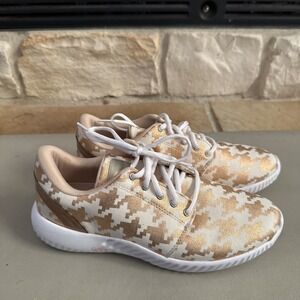 Inkkas Joggers Women's Sz 9 Athletic Sneakers Copper Metallic Houndstooth Shoes